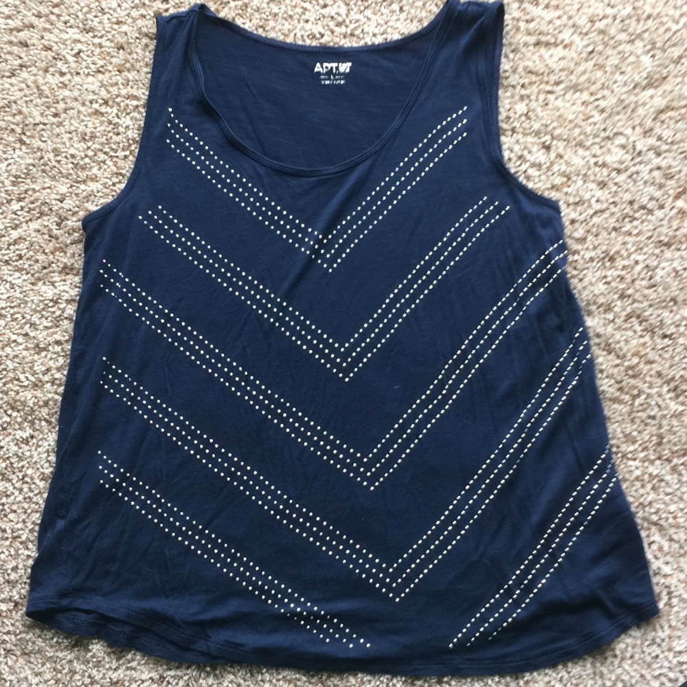 Apt 9 Navy Tank Large with Silver Studs